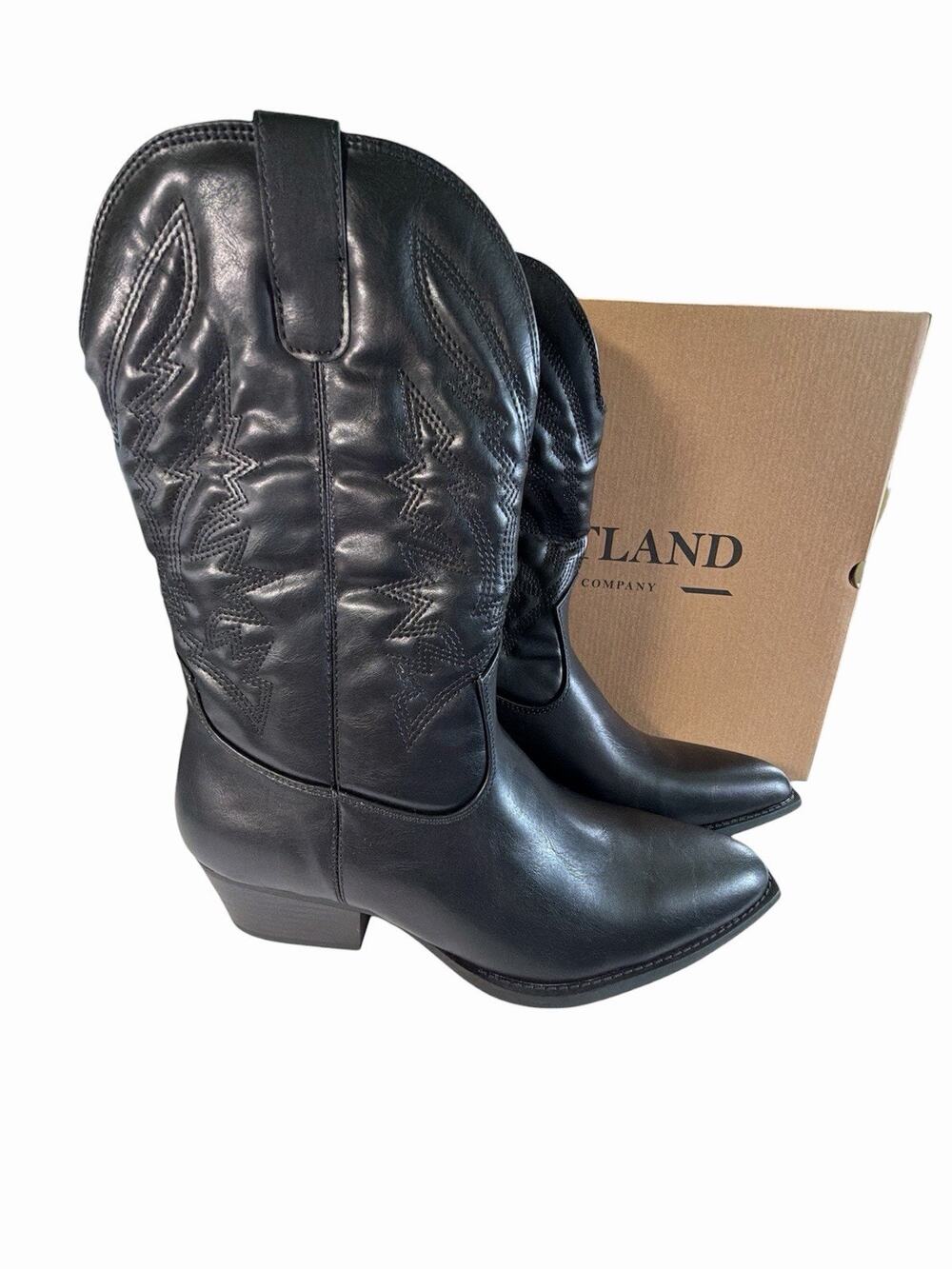 Portland Boot Company Size 9.5 Olympia Womens Black Cowgirl Western Boots NEW!
